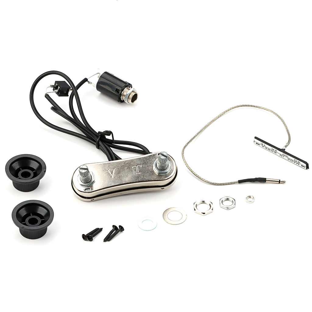 Violin Pickup Piezo Transducer Bridge Set with Tone Volume Knob for Violin Parts