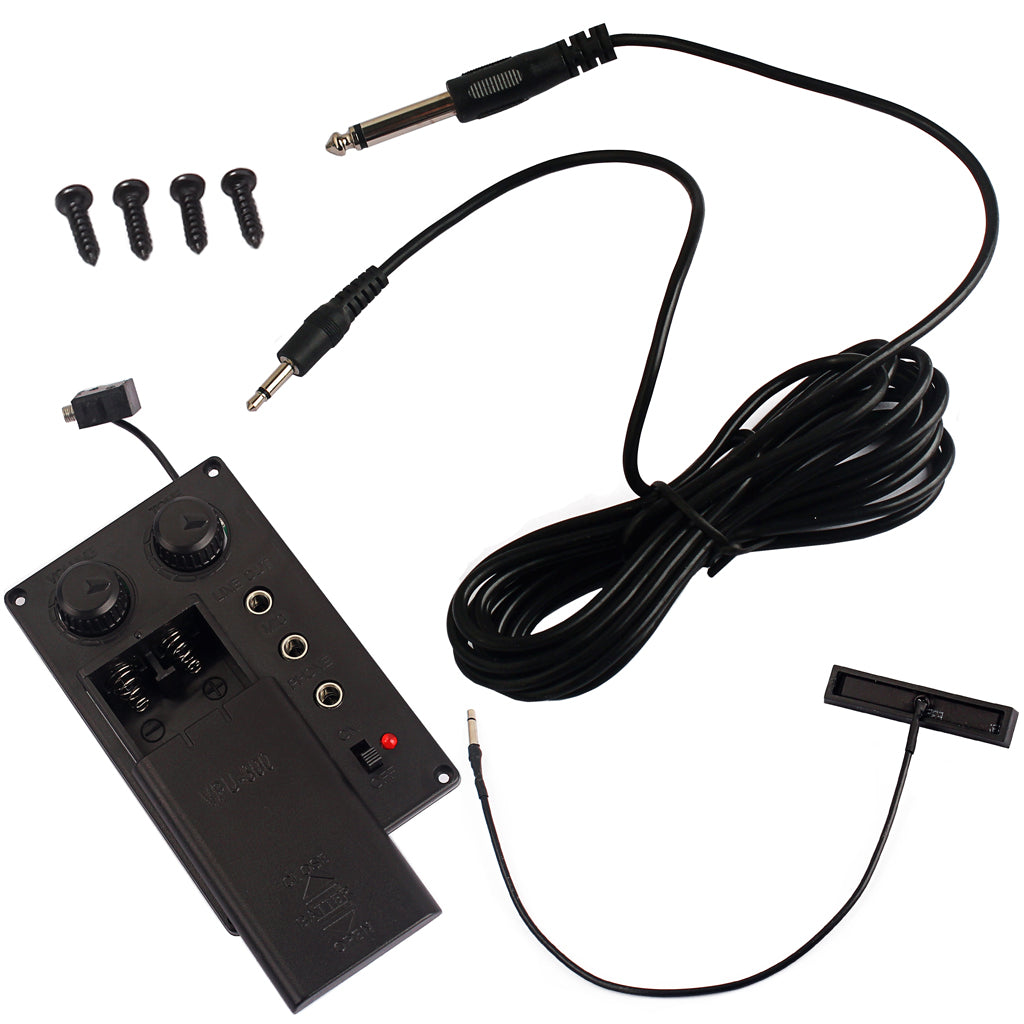 Electric Violin Silent EQ Pickup Piezo with Headphone Plug Hole Cable Set