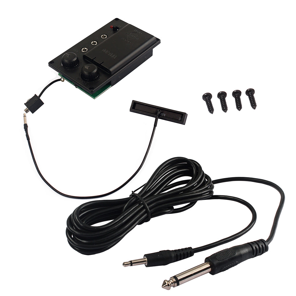 Electric Violin Silent EQ Pickup Piezo with Headphone Plug Hole Cable Set