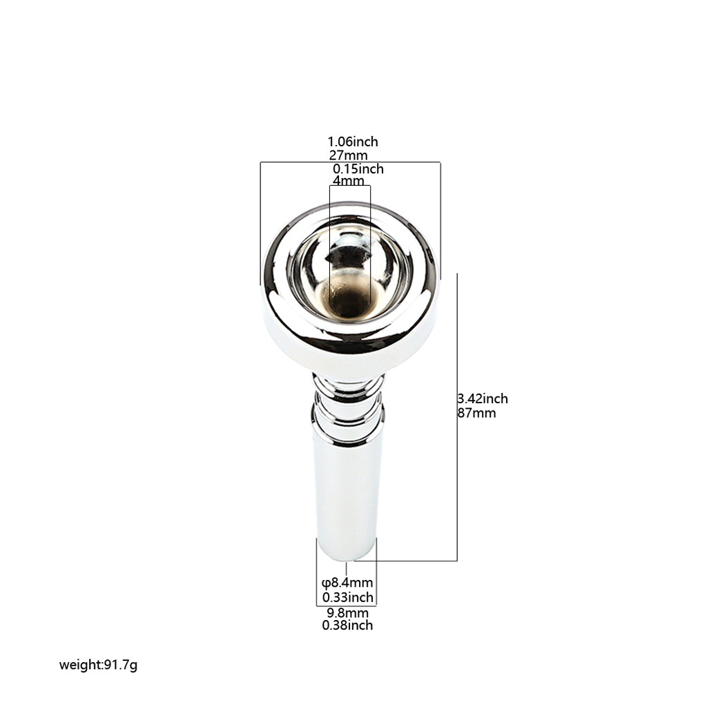 Trumpet Mouthpiece Silver Plated Trumpet Mouthpiece Replacement for Beginners Professional