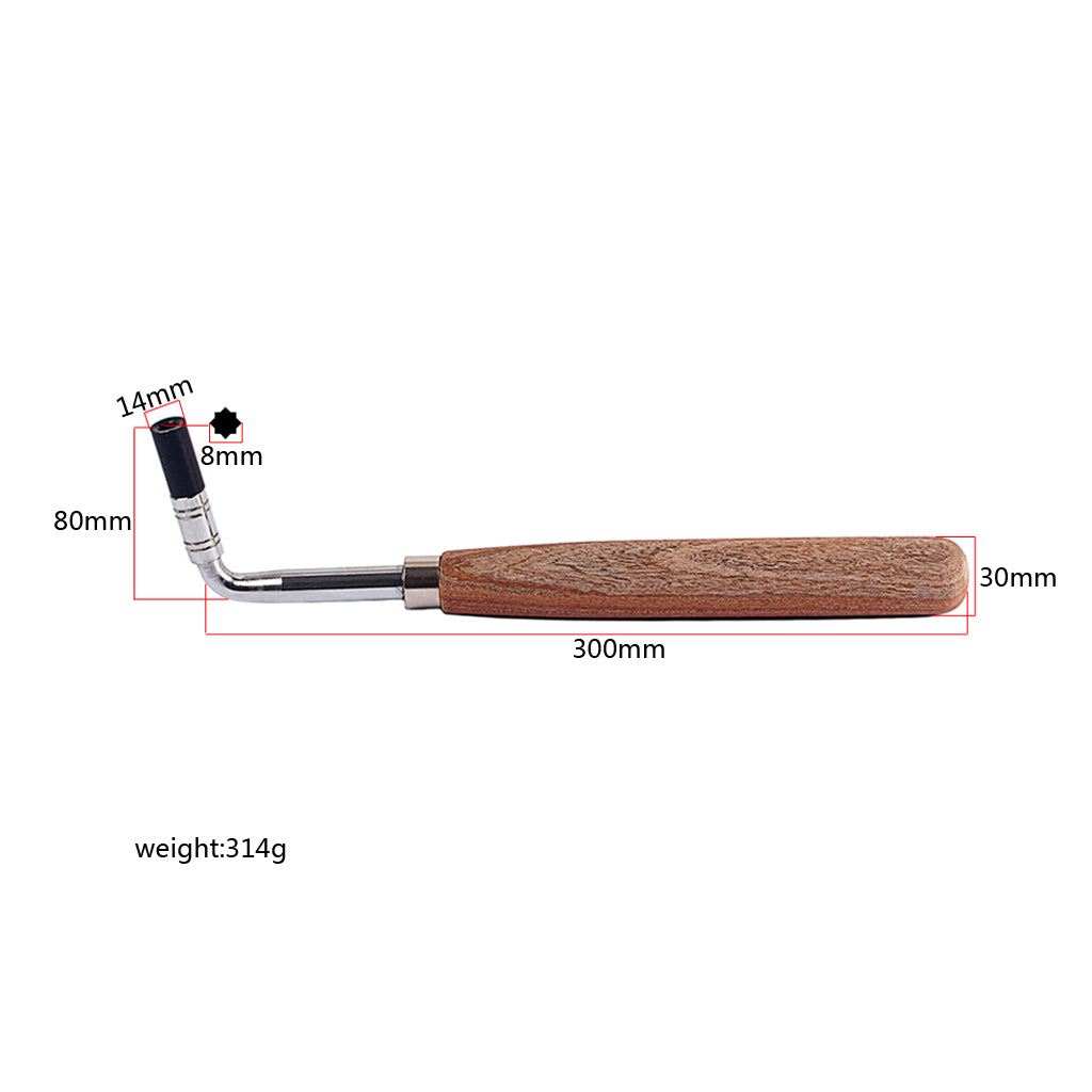 Professional Wooden Wrench L-Shaped Piano Tuning Hammer Wrench Tool Wood Handle Piano Tuning Tool