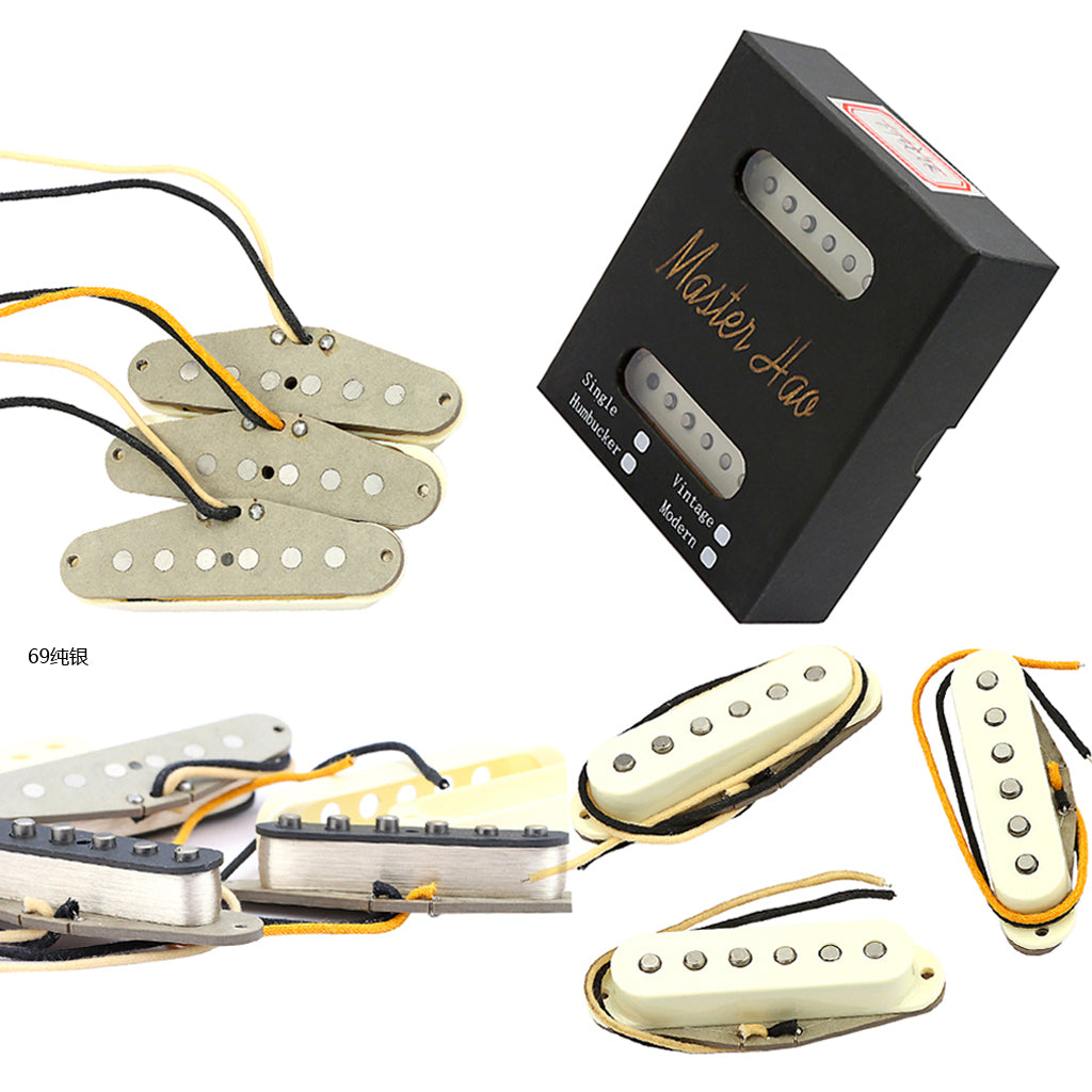 Alnico 5 Vintage 69 Single Coil Pickups SSS Set for Stratocaster Electric Guitar Aged White