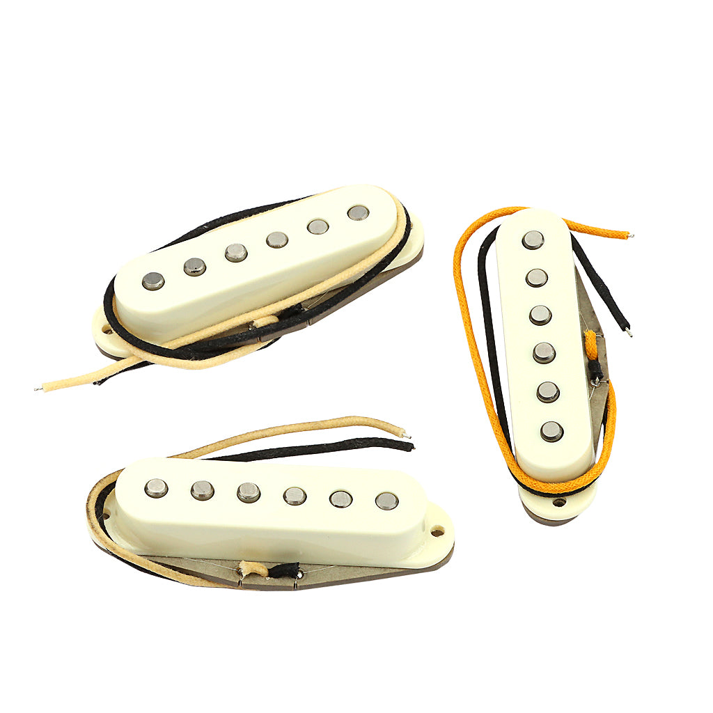 Alnico 5 Vintage 69 Single Coil Pickups SSS Set for Stratocaster Electric Guitar Aged White