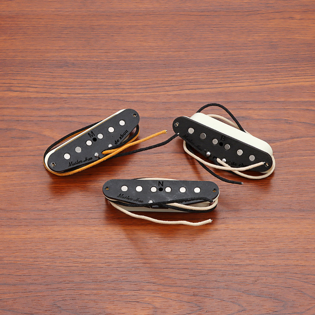 Alnico 5 Vintage Single Coil Pickups SSS Set for Stratocaster Electric Guitar Aged White