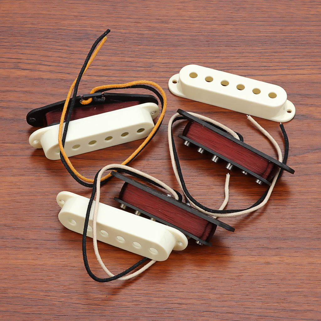 Alnico 5 Vintage Single Coil Pickups SSS Set for Stratocaster Electric Guitar Aged White