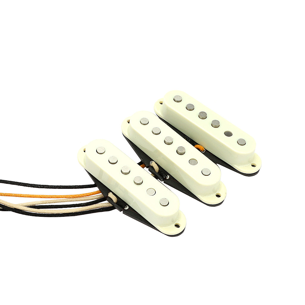 Alnico 5 Vintage Single Coil Pickups SSS Set for Stratocaster Electric Guitar Aged White