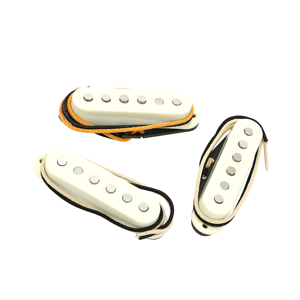 Alnico 5 Vintage Single Coil Pickups SSS Set for Stratocaster Electric Guitar Aged White