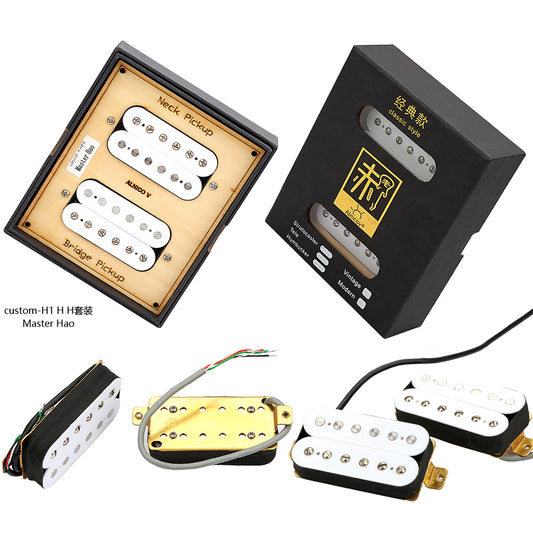 Vintage Alnico 5 Humbucker Pickup Double Coil Neck and Bridge Pickup Set for Electric Guitar Parts,White