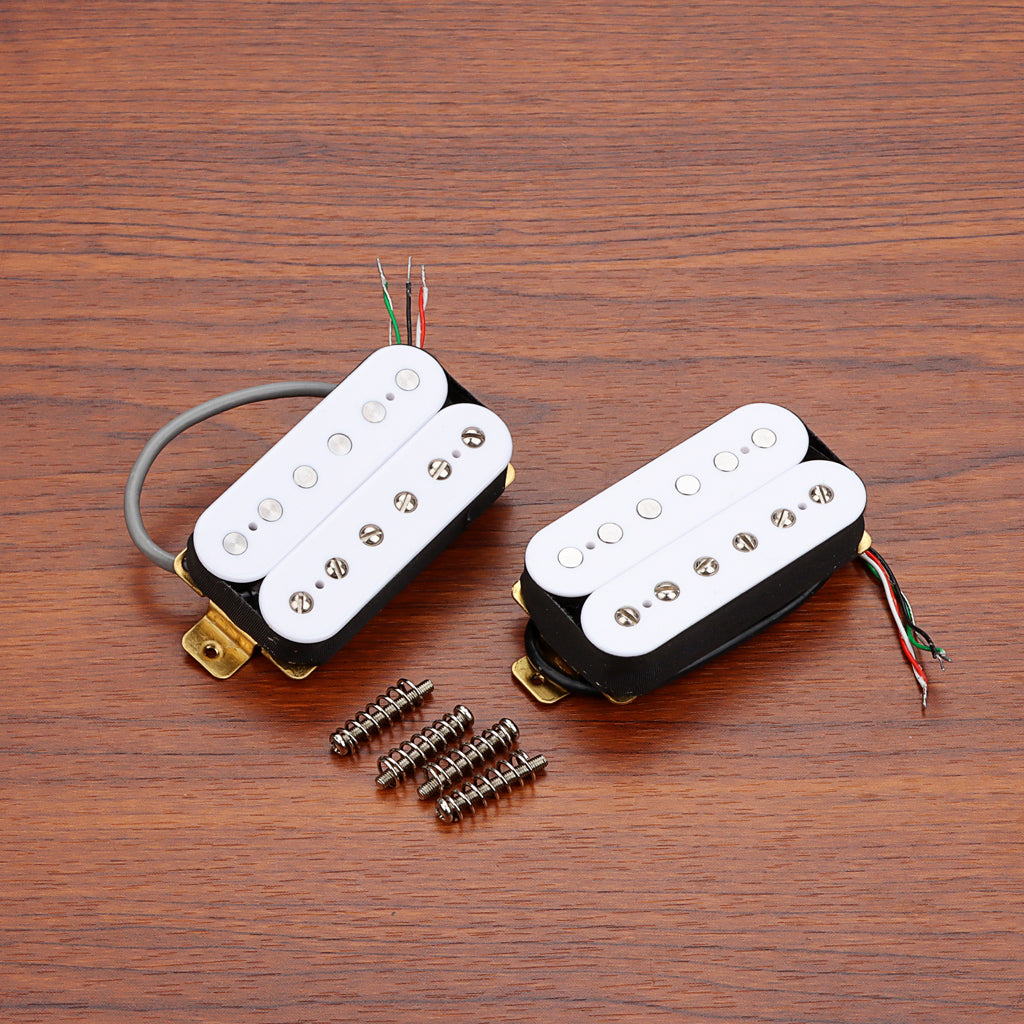 Vintage Alnico 5 Humbucker Pickup Double Coil Neck and Bridge Pickup Set for Electric Guitar Parts,White