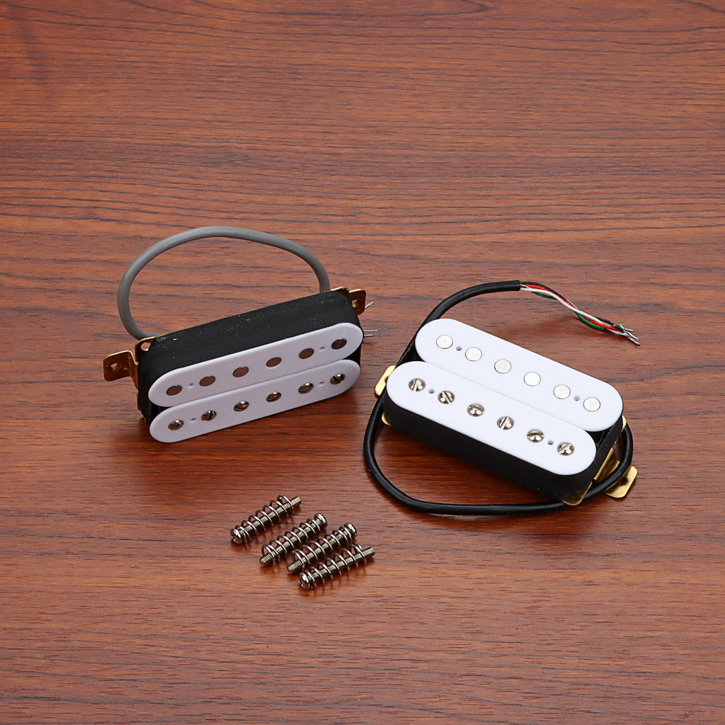 Vintage Alnico 5 Humbucker Pickup Double Coil Neck and Bridge Pickup Set for Electric Guitar Parts,White