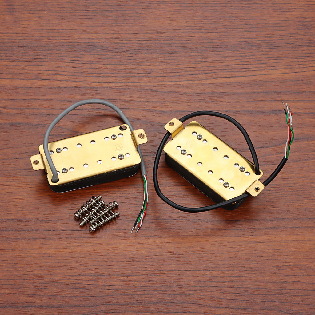 Vintage Alnico 5 Humbucker Pickup Double Coil Neck and Bridge Pickup Set for Electric Guitar Parts,White