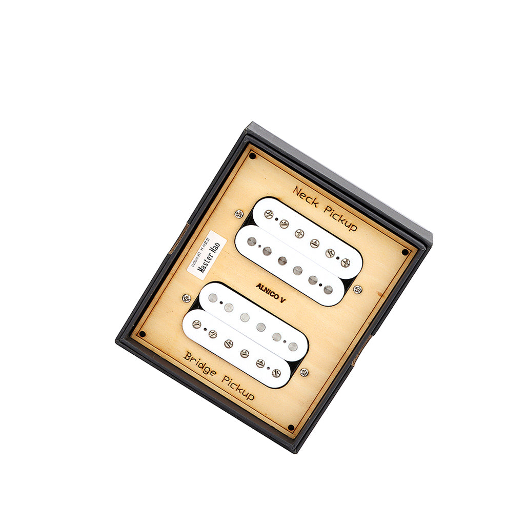 Vintage Alnico 5 Humbucker Pickup Double Coil Neck and Bridge Pickup Set for Electric Guitar Parts,White