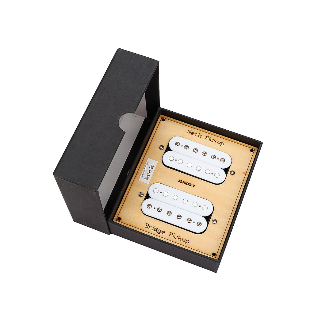 Vintage Alnico 5 Humbucker Pickup Double Coil Neck and Bridge Pickup Set for Electric Guitar Parts,White