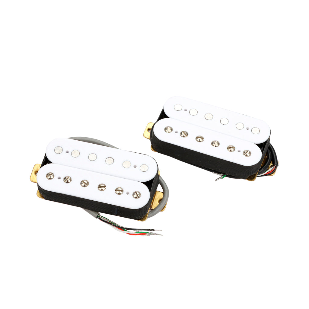 Vintage Alnico 5 Humbucker Pickup Double Coil Neck and Bridge Pickup Set for Electric Guitar Parts,White