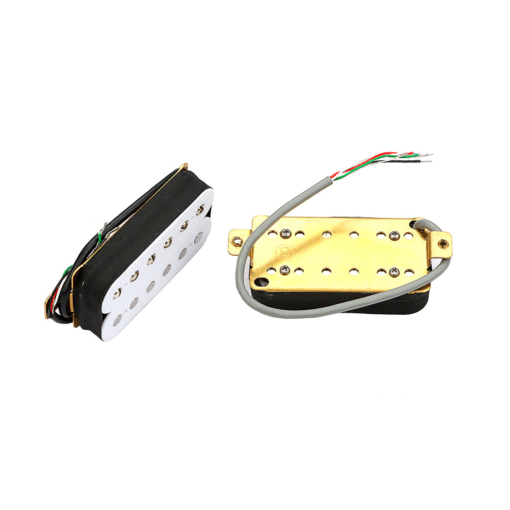 Vintage Alnico 5 Humbucker Pickup Double Coil Neck and Bridge Pickup Set for Electric Guitar Parts,White