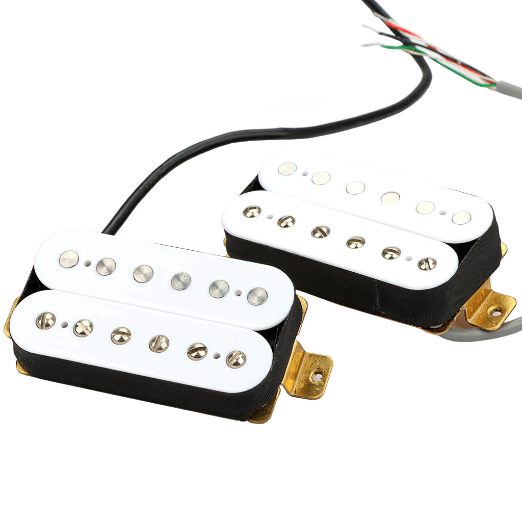 Vintage Alnico 5 Humbucker Pickup Double Coil Neck and Bridge Pickup Set for Electric Guitar Parts,White