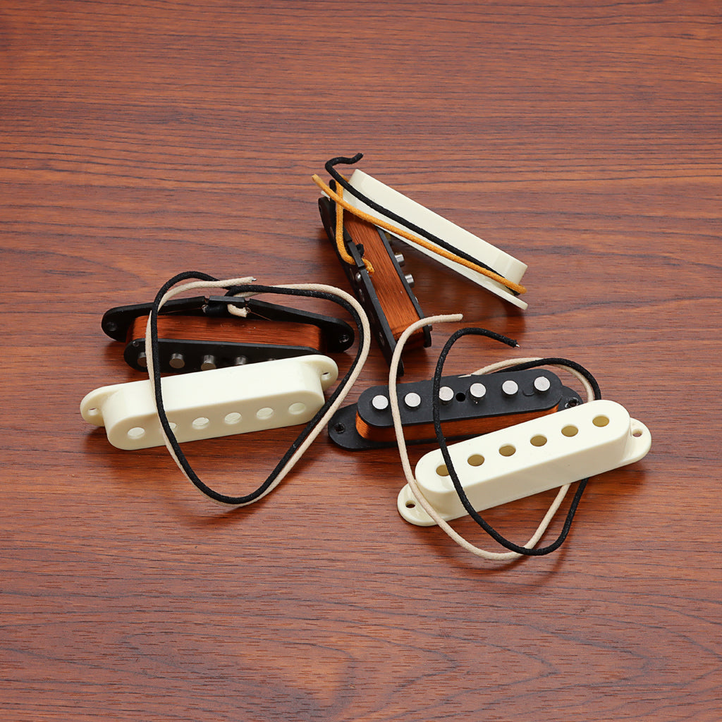 Alnico 5 Vintage 50 Single Coil Pickups SSS Set for Stratocaster Electric Guitar Aged White