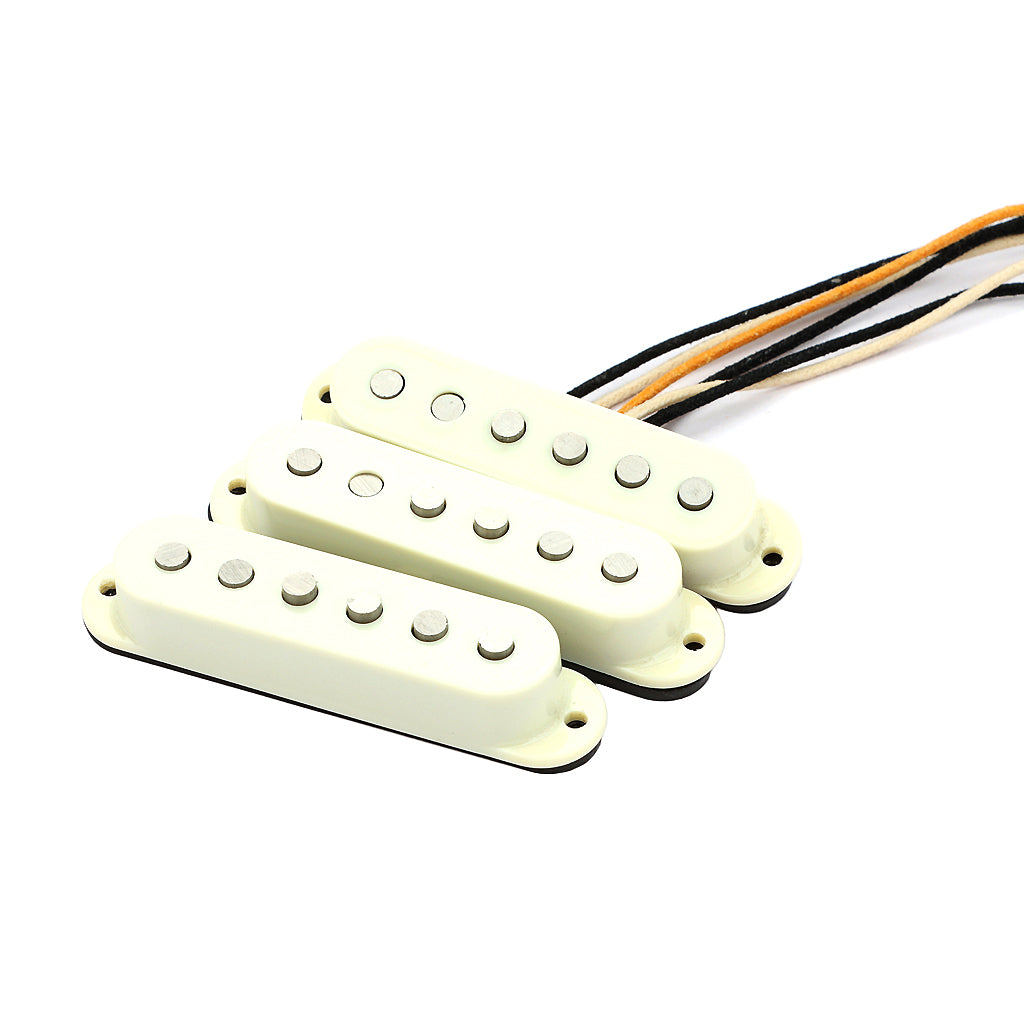 Alnico 5 Vintage 50 Single Coil Pickups SSS Set for Stratocaster Electric Guitar Aged White