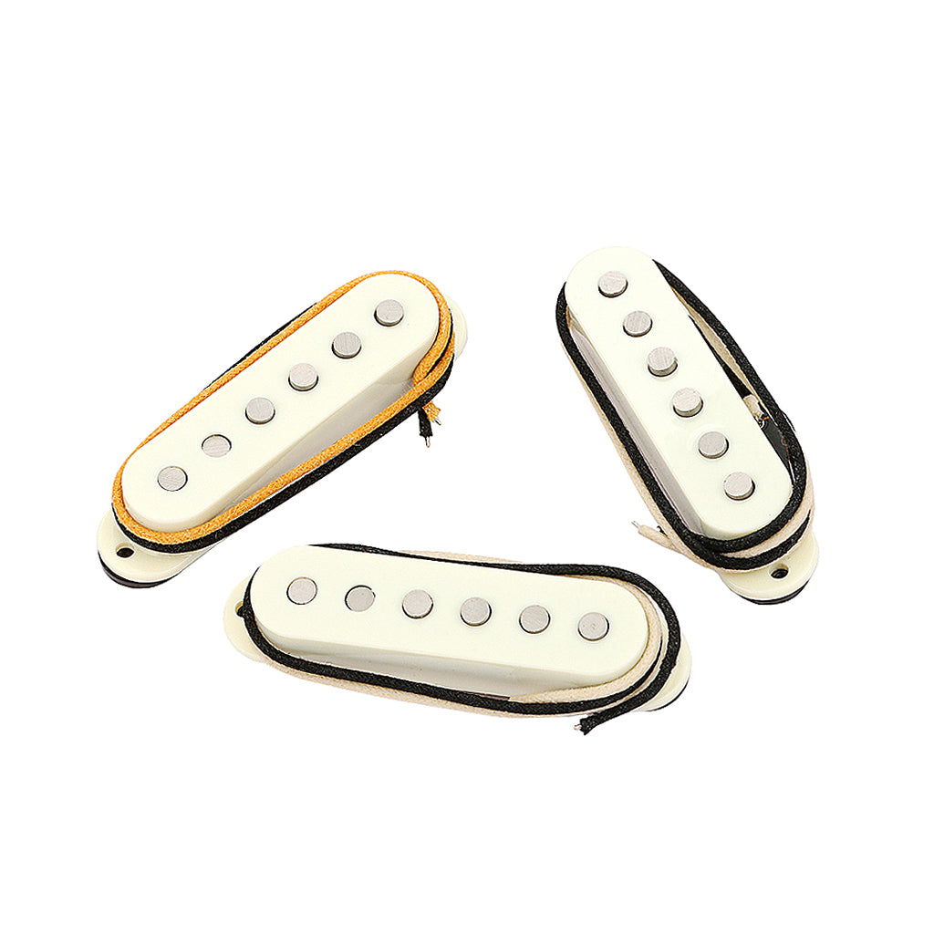 Alnico 5 Vintage 50 Single Coil Pickups SSS Set for Stratocaster Electric Guitar Aged White