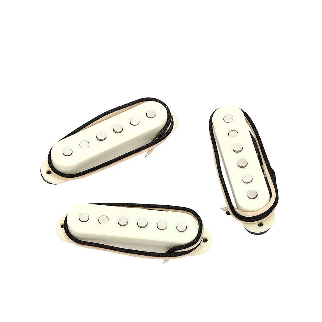 Alnico 5 Vintage 54 Single Coil Pickups SSS Set for Stratocaster Electric Guitar Aged White