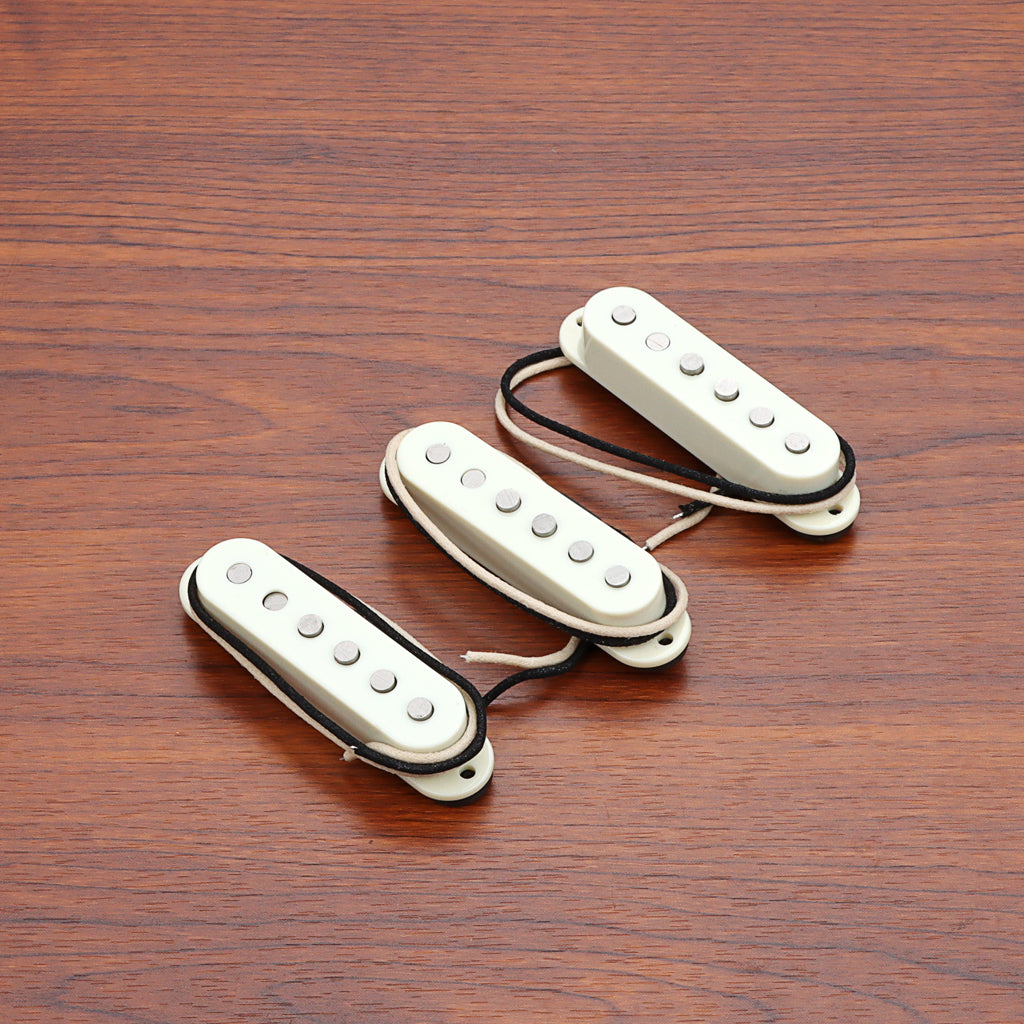 Alnico 5 Vintage 57 Single Coil Pickups SSS Set for Stratocaster Electric Guitar Aged White