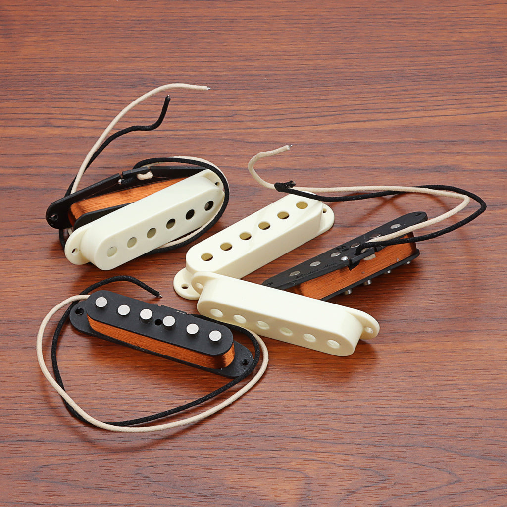 Alnico 5 Vintage 57 Single Coil Pickups SSS Set for Stratocaster Electric Guitar Aged White