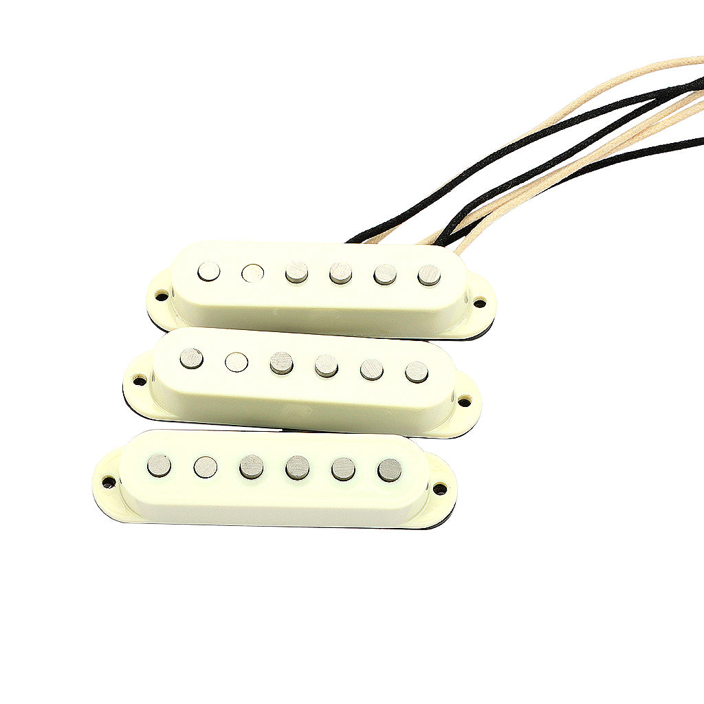 Alnico 5 Vintage 57 Single Coil Pickups SSS Set for Stratocaster Electric Guitar Aged White