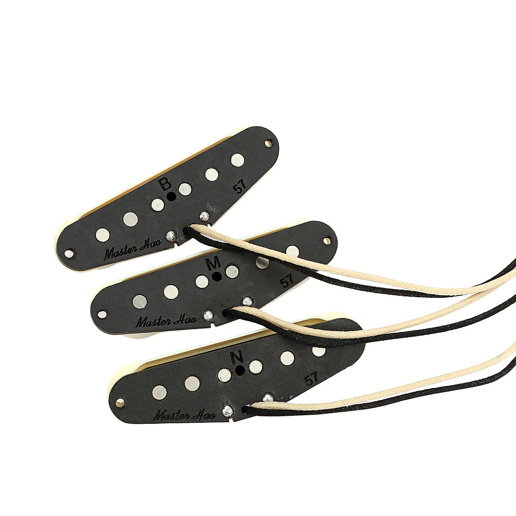 Alnico 5 Vintage 57 Single Coil Pickups SSS Set for Stratocaster Electric Guitar Aged White