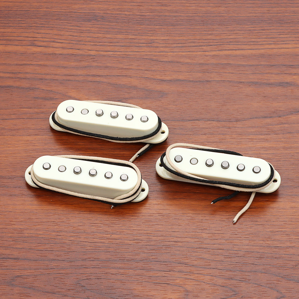 Alnico 5 Vintage 57/62 Single Coil Pickups SSS Set for Stratocaster Electric Guitar Aged White