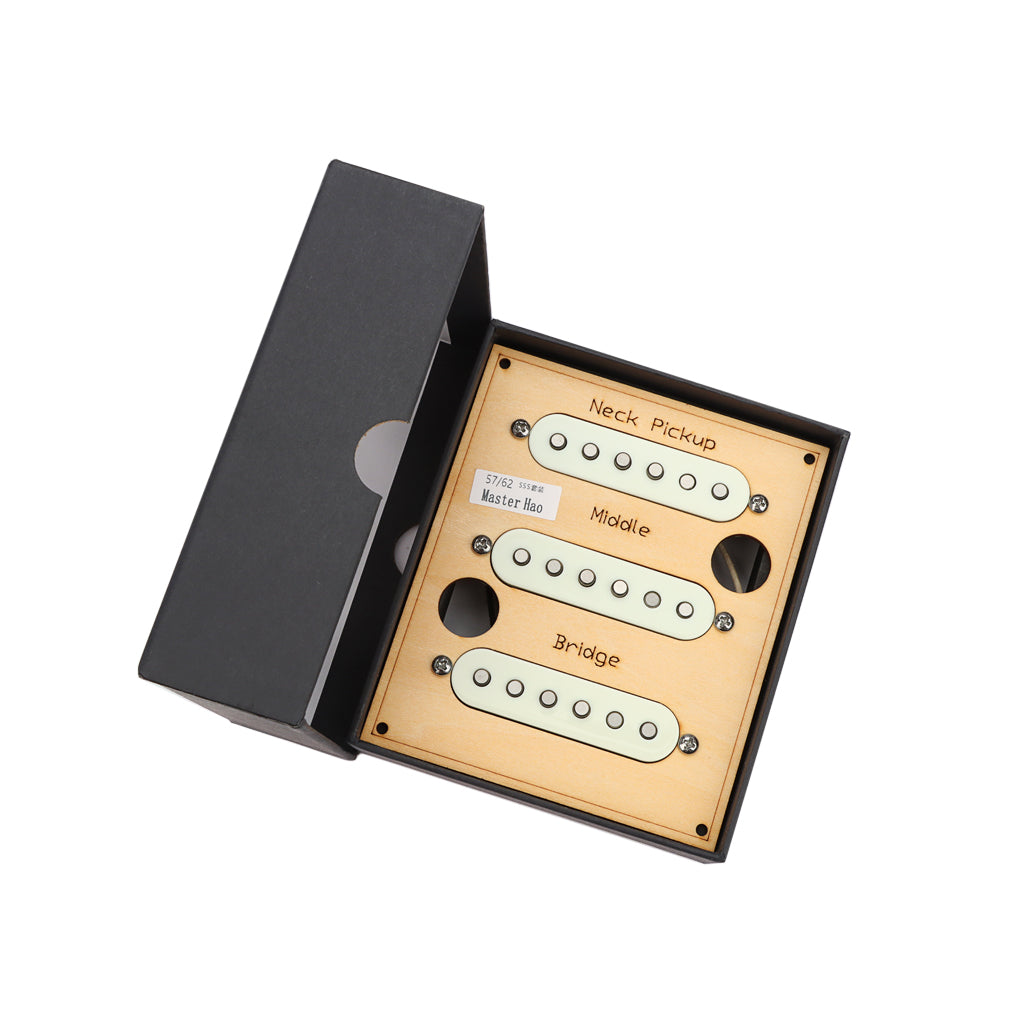 Alnico 5 Vintage 57/62 Single Coil Pickups SSS Set for Stratocaster Electric Guitar Aged White