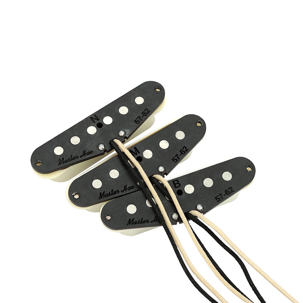 Alnico 5 Vintage 57/62 Single Coil Pickups SSS Set for Stratocaster Electric Guitar Aged White