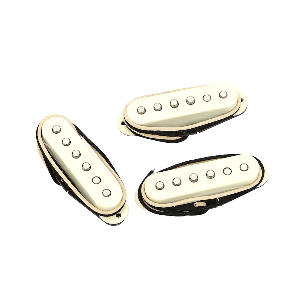 Alnico 5 Vintage 57/62 Single Coil Pickups SSS Set for Stratocaster Electric Guitar Aged White