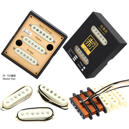 Alnico 5 Vintage 59 Single Coil Pickups SSS Set for Stratocaster Electric Guitar Aged White