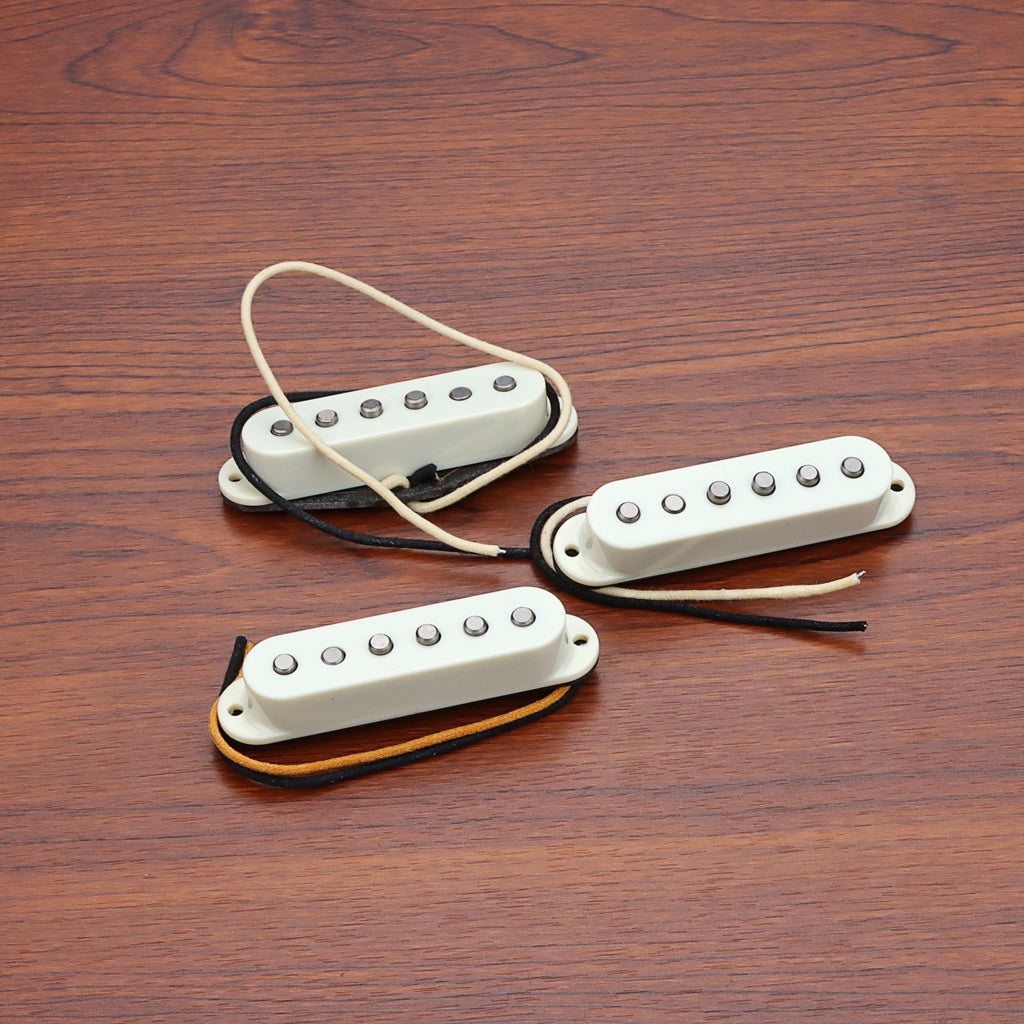 Alnico 5 Vintage 60 Pro Single Coil Pickups SSS Set for Stratocaster Electric Guitar Aged White