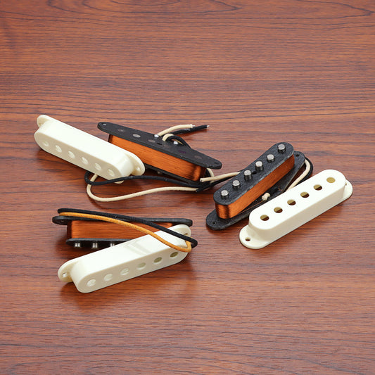 Alnico 5 Vintage 60 Pro Single Coil Pickups SSS Set for Stratocaster Electric Guitar Aged White