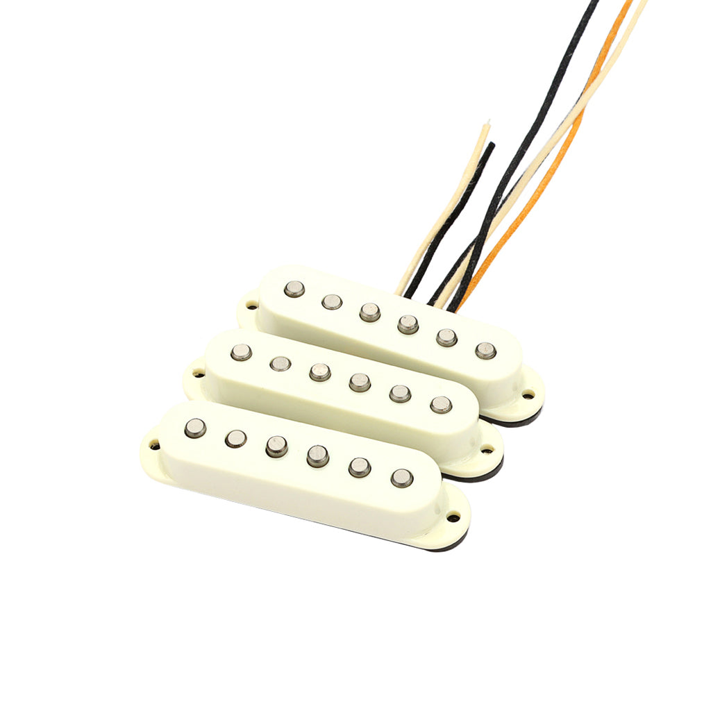 Alnico 5 Vintage 60 Pro Single Coil Pickups SSS Set for Stratocaster Electric Guitar Aged White