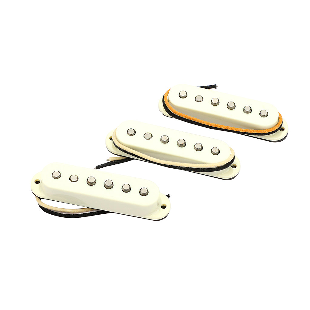 Alnico 5 Vintage 60 Pro Single Coil Pickups SSS Set for Stratocaster Electric Guitar Aged White