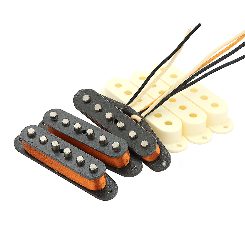 Alnico 5 Vintage 60 Pro Single Coil Pickups SSS Set for Stratocaster Electric Guitar Aged White