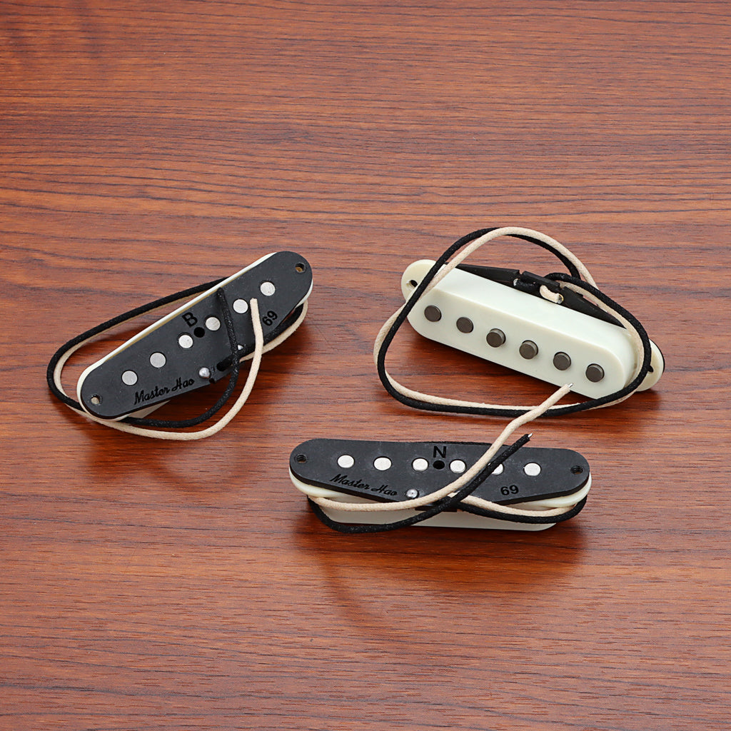 Alnico 5 Vintage 69 Single Coil Pickups SSS Set for Stratocaster Electric Guitar Aged White