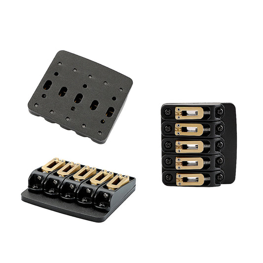 5 String Bass Bridge with Copper Saddles Replacement for Jazz Bass or Precision Electric Instruments Black