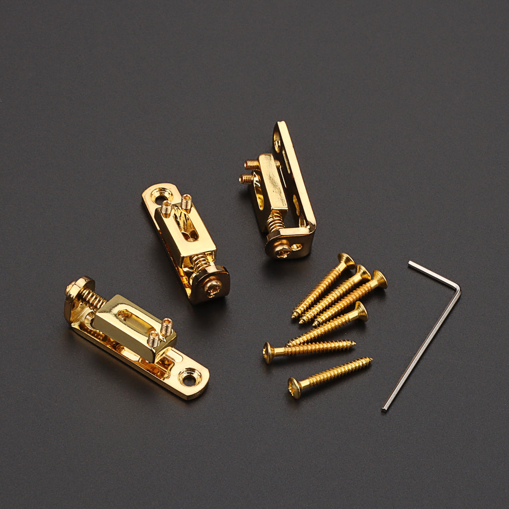 3Pcs/Set Individual Single Bridge Saddles for Electric Guitar Gold