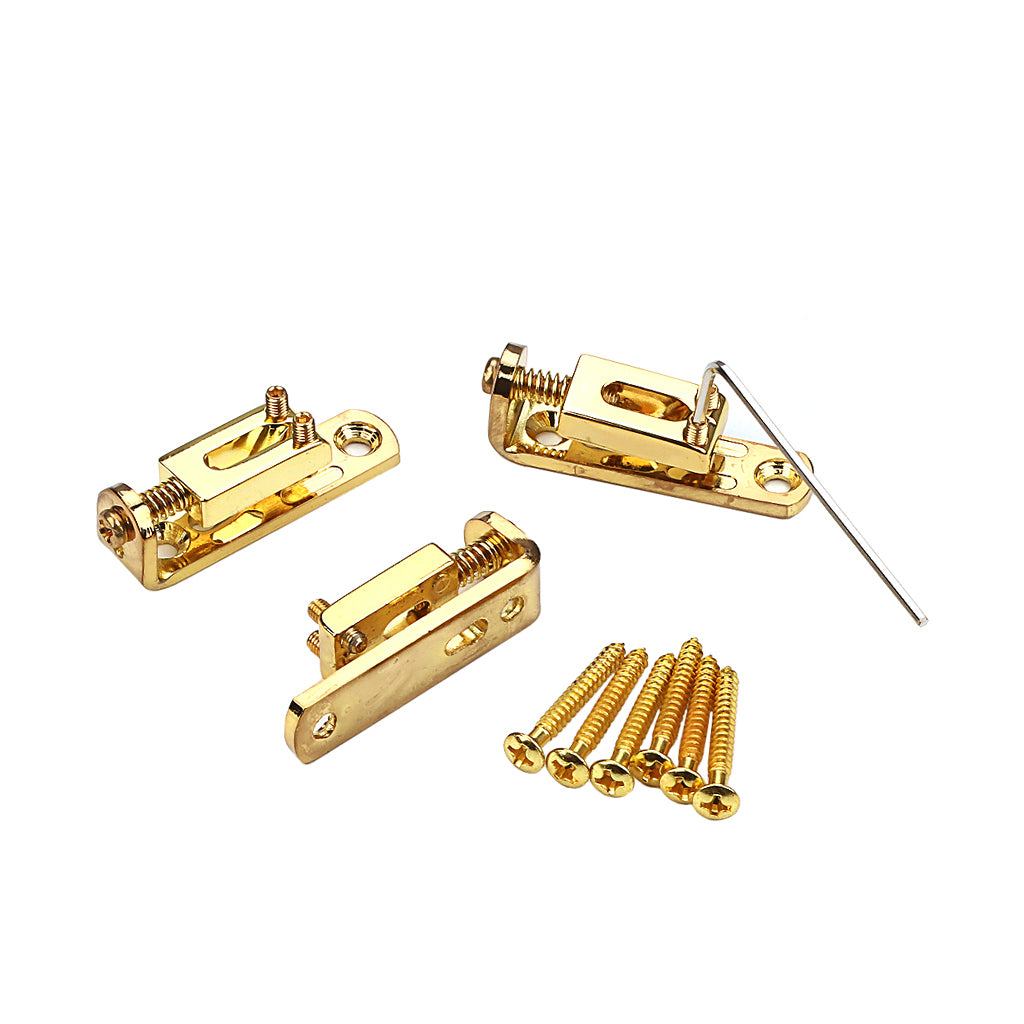 3Pcs/Set Individual Single Bridge Saddles for Electric Guitar Gold