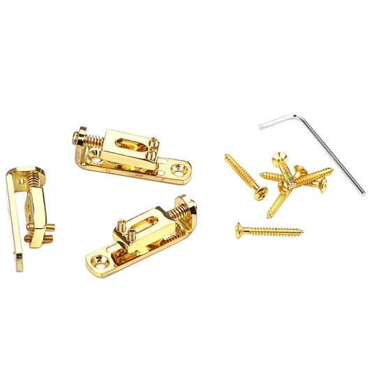 3Pcs/Set Individual Single Bridge Saddles for Electric Guitar Gold