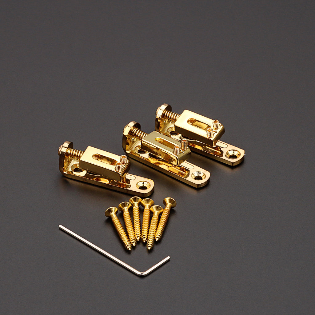 3Pcs/Set Individual Single Bridge Saddles for Electric Guitar Gold