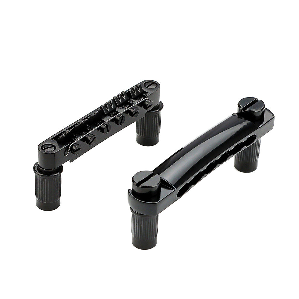 12 String Saddle Tune-O-Matic Bridge & Tailpiece Set For LP Electric Guitar Parts Black