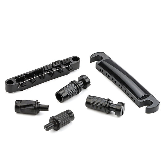 12 String Saddle Tune-O-Matic Bridge & Tailpiece Set For LP Electric Guitar Parts Black