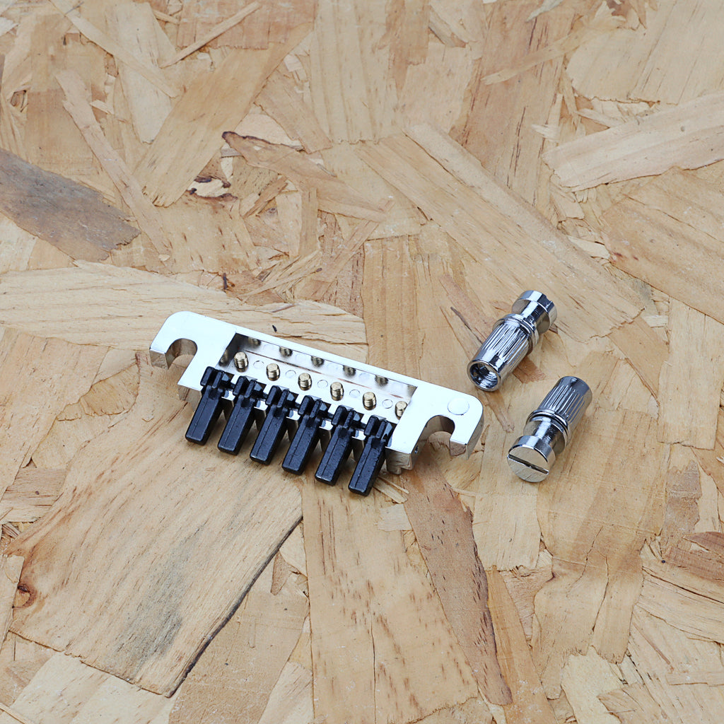 6-String Guitar Bridge Tailpiece-Vintage Bridges with Studs and Inserts Replacement Compatible with LP Les Electric Guitar