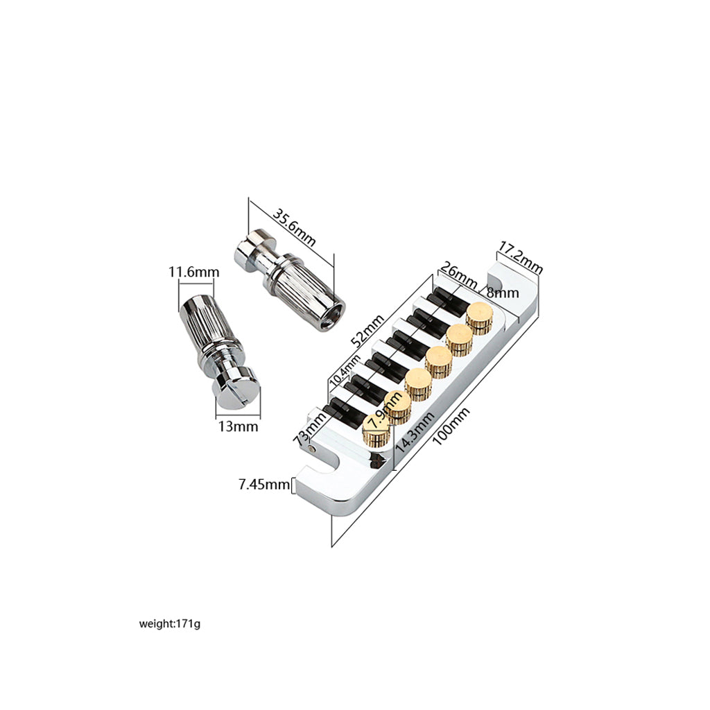 6-String Guitar Bridge Tailpiece-Vintage Bridges with Studs and Inserts Replacement Compatible with LP Les Electric Guitar