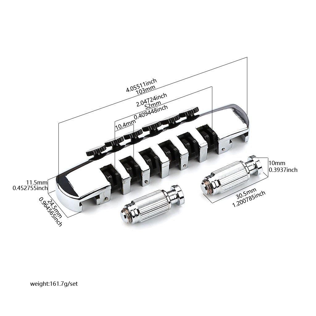 Guitar Bridge Tailpiece Vintage Bridges with Studs and Inserts for 6 String LP Electric Guitar