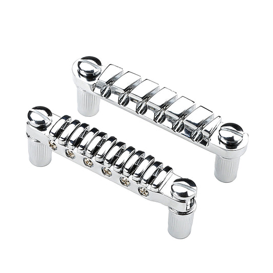 Tune-O-Matic LP SG Electric Guitar Bridge +Guitar Stop Bar Tailpiece with Anchors And Studs for LP SG Guitars Chrome Black